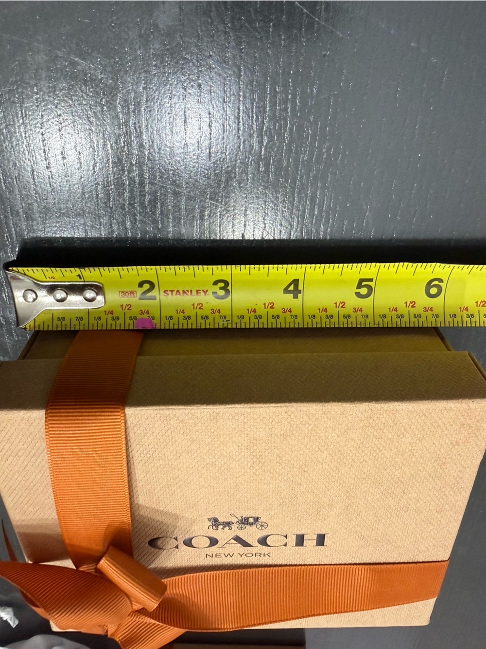 Coach Tan Gift Box with Orange Ribbon - Picture 7 of 7